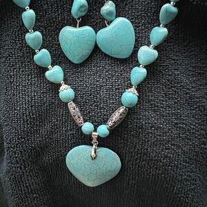 Turquoise Heart Jewelry Set